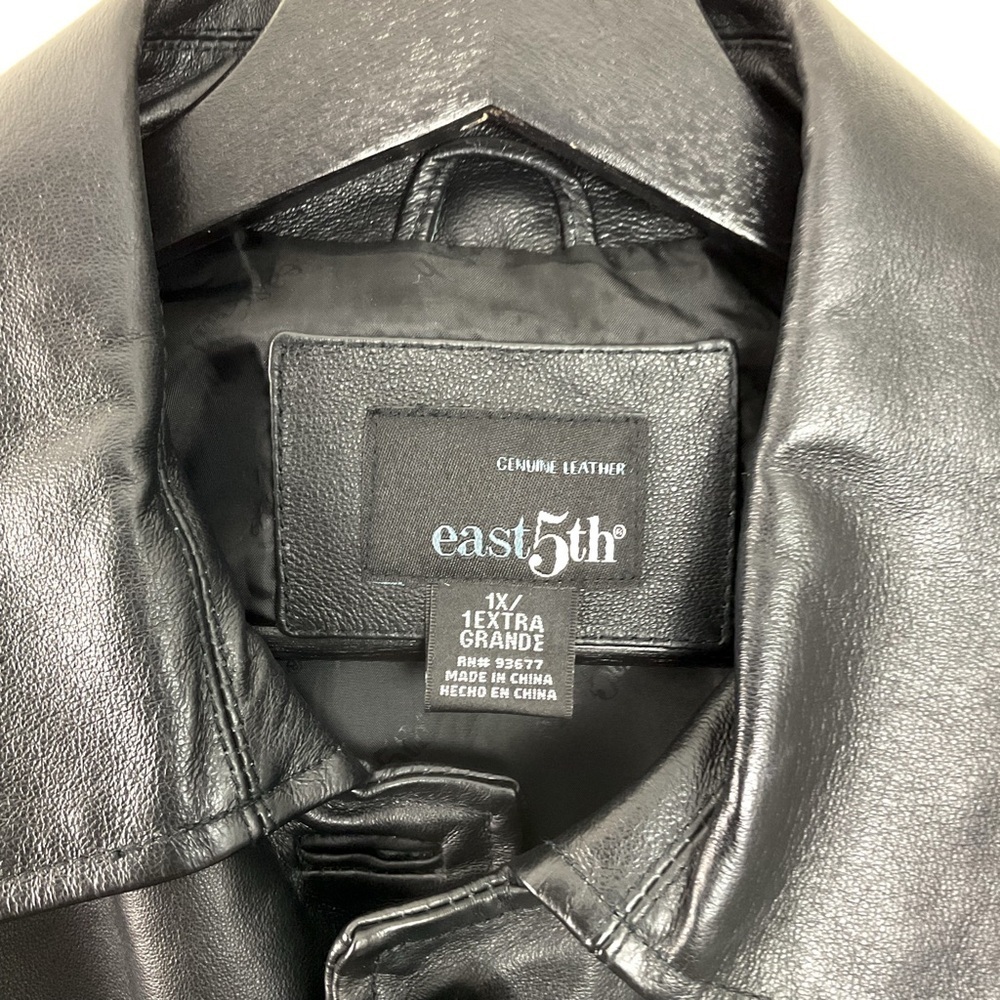 Vintage East 5th heavy duty black leather coat women’s 1X jacket - Picture 5 of 12